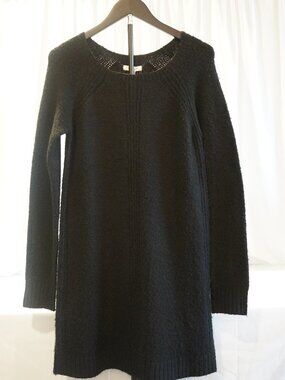 Max Studio Black Knit Sweater Dress Long Sleeve Crew Neck